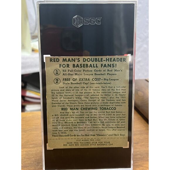 1952 Redman Tobacco Sal Maglie  SGC 2.5 - Picture 2 of 2